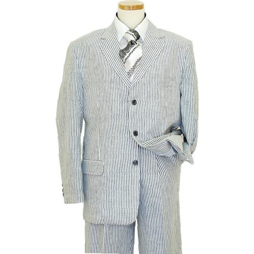 Successos 100% Cotton Black / White SeerSucker Suit BP3195-1